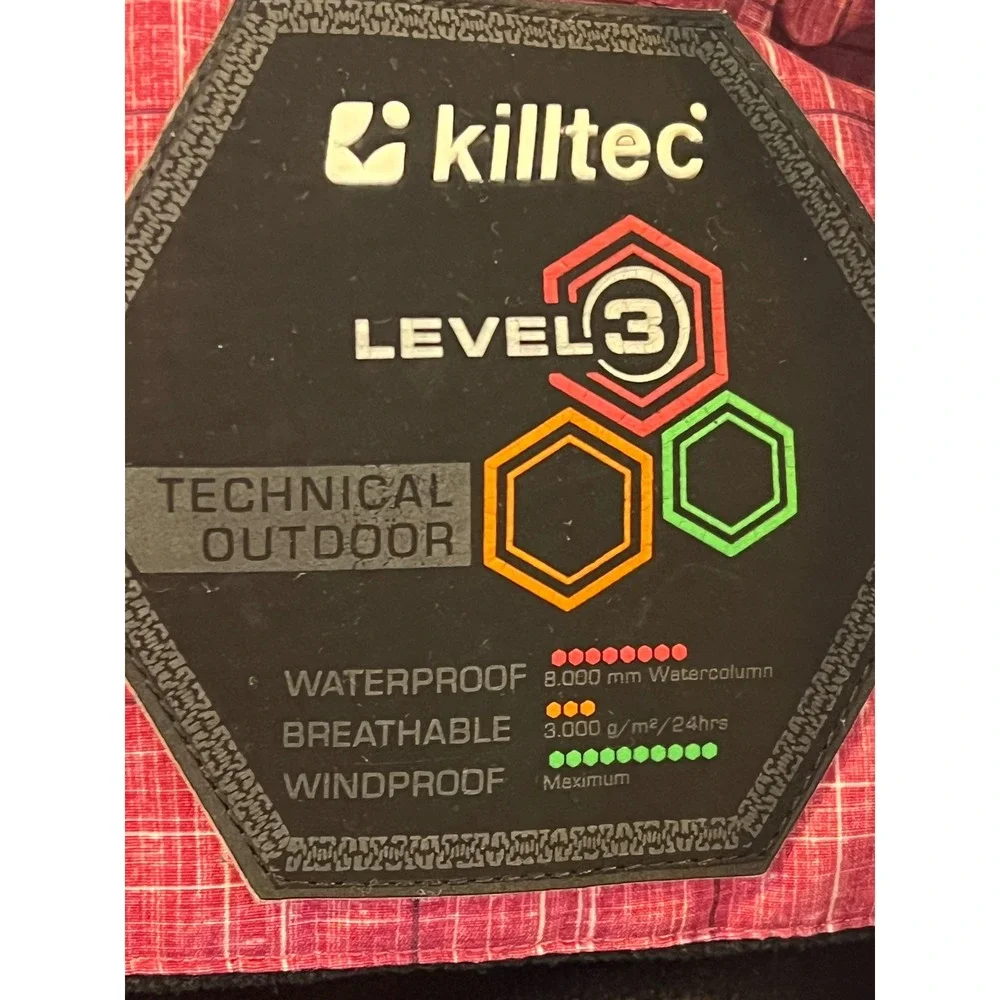 Killtec Pink Plaid‎ Ski Jacket Hooded Waterproof Breathable Kids Size 10